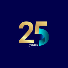 25 Years Anniversary Celebration Vector Template Design Illustration