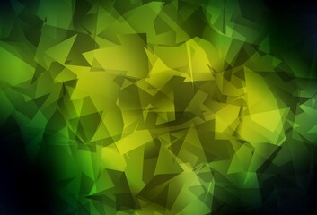 Dark Green, Yellow vector shining triangular layout.