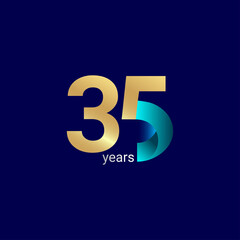 35 Years Anniversary Celebration Vector Template Design Illustration