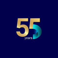 55 Years Anniversary Celebration Vector Template Design Illustration