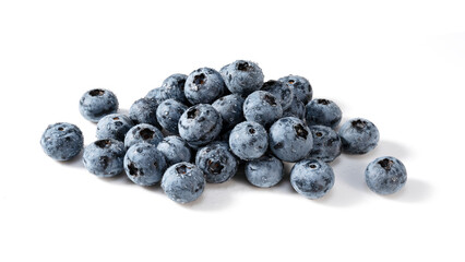 Blueberries on a white background