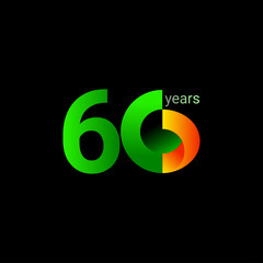 60 Years Anniversary Celebration Vector Template Design Illustration