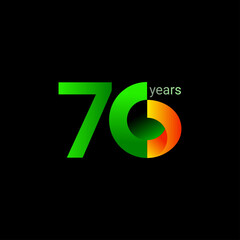 70 Years Anniversary Celebration Vector Template Design Illustration