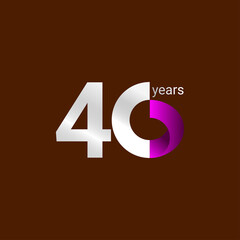 40 Years Anniversary Celebration Vector Template Design Illustration