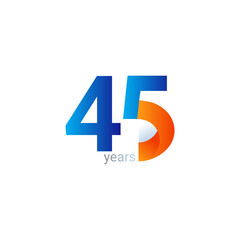 45 Years Anniversary Celebration Vector Template Design Illustration