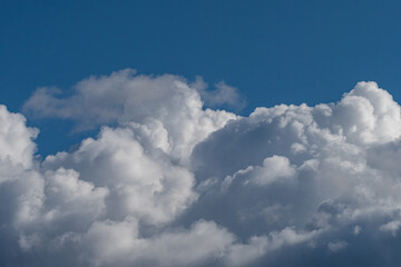 Naklejka na ściany i meble beautiful thick cloud under the blue sky on a sunny day