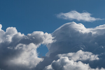 beautiful thick cloud under the blue sky on a sunny day