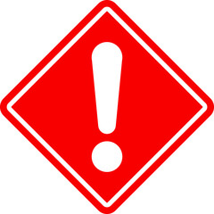 ひし形の赤い警告マークのベクターアイコン