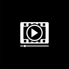Video player icon isolated on dark background
