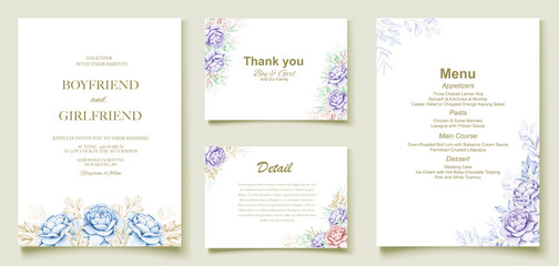 Elegant watercolor wedding invitation floral design