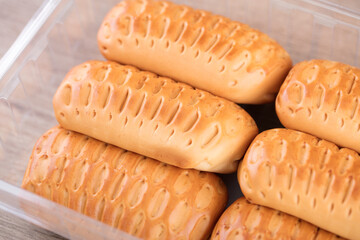 Close-up of toasted golden bread