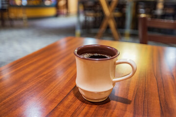 Close up shot of a cup of coffee