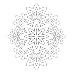 coloring book page. flower petals, flower petals illustration isolated on white background