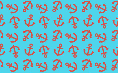 Seamless pattern tile with ship anchor shapes.