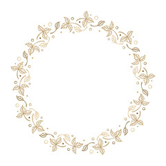 Vector autumn leaves frame on a white background.