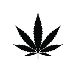 Cannabis leaf silhouette illustration vector image