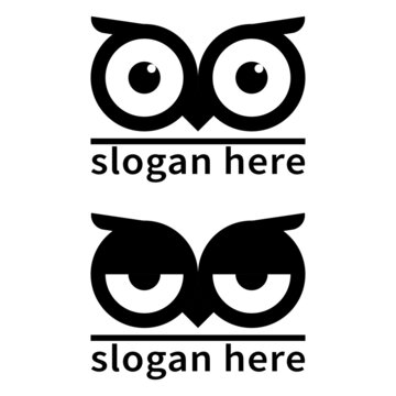 owl eye - predator bird themed logo template design