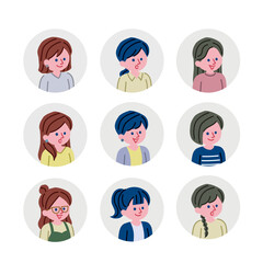女性のアイコンセット