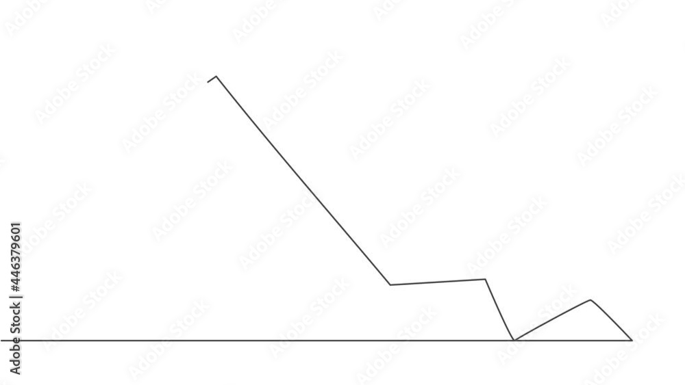 Poster animated self drawing of continuous one line draw increasing graph up arrow symbol. success business