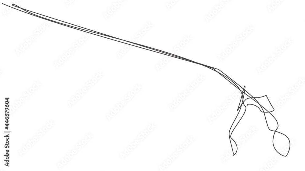 Aufkleber self drawing animation of single one line draw young smart male employee pull object on the sky usin