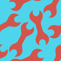 Wrench shape seamless pattern tile.