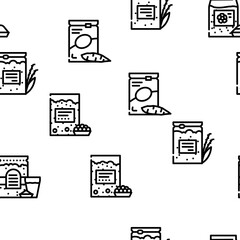 Fototapeta premium Gluten Free Products Vector Seamless Pattern Thin Line Illustration