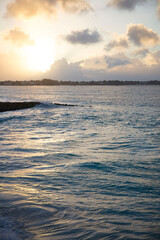 Obraz premium Summer on Barbados Island. Exotic vacations. Palm trees. Turquoise water. Sunny blue sky. Beautiful white-sand beach.