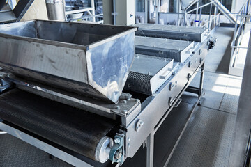 Grain sorting machine on the factory