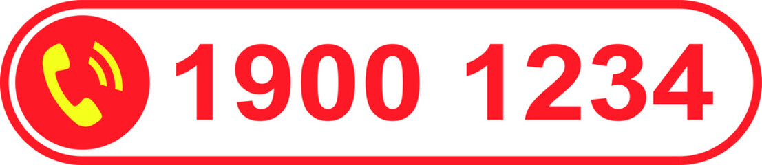 Hotline cell phone icon with number design for app or website. Vector illustration. simple Phone linear flat style trendy logotype graphic design isolated on white background. 24 hours service phone