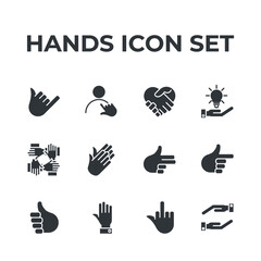 Fototapeta premium hands set icon, isolated hands set sign icon, vector illustration