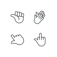 hands set icon, isolated hands set sign icon, vector illustration