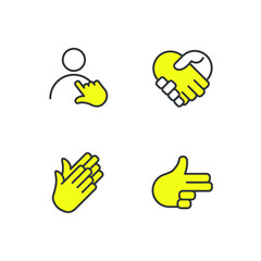 hands set icon, isolated hands set sign icon, vector illustration