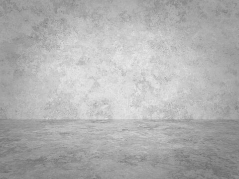 empty gray interior with concrete wall © vlntn