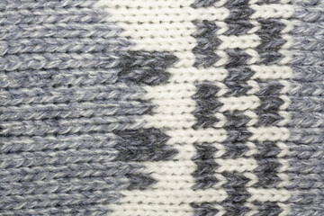 Gray wool sweater macro