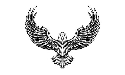 Eagle with open wings isolated vector 