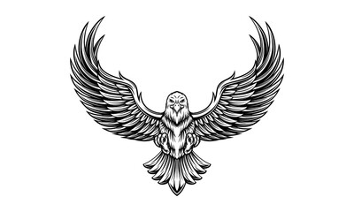 Fototapeta premium Eagle with open wings isolated vector 