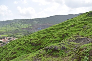 Fototapeta na wymiar landscape of sahyadri hills mumbai,maharashtra,india