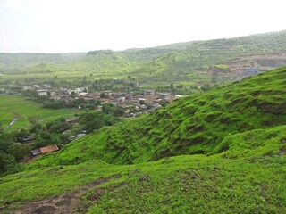 Obraz premium landscape of sahyadri hills mumbai,maharashtra,india