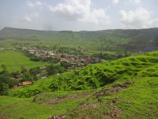 Fototapeta premium landscape of sahyadri hills mumbai,maharashtra,india