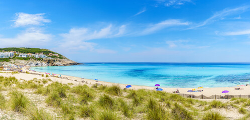 Landscape with Cala Mesquida beach in Mallorca Islands, Spain