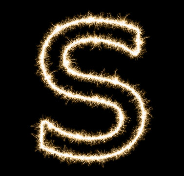 Letter S - Made out of sparkles