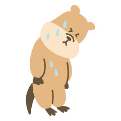 謝っているクアッカワラビーのベクターイラスト