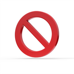 3d render of a forbidden sign not allowed