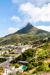 Cape town landscapes against the blue skies of South Africa