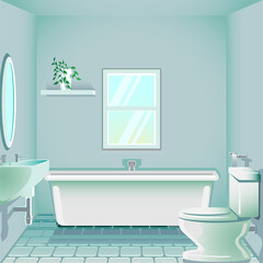 Bathroom background illustration in editable vector format.