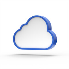 white cloud with blue frame