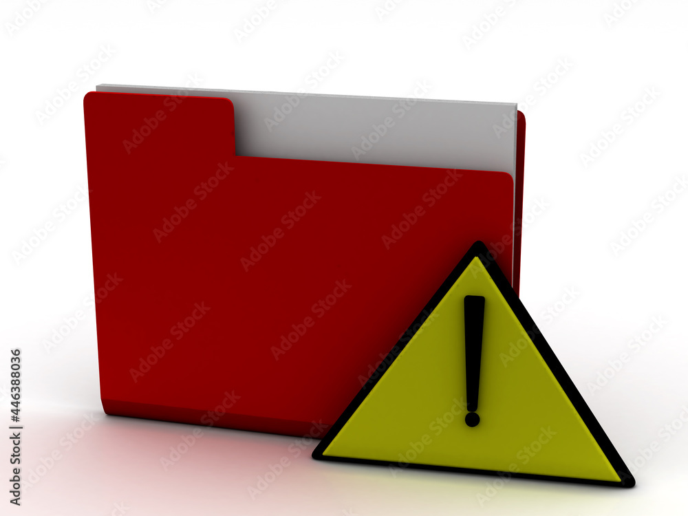 Poster malware folder icon. isometric of malware folder 3d icon for web design isolated
