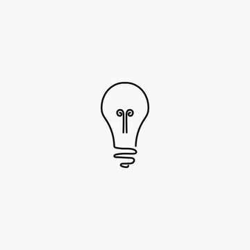 Light bulb icon. Ideas, solution, electricity symbol.Logo Vector Illustration.
