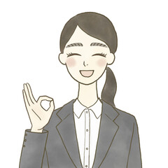okサインをする女子就活生