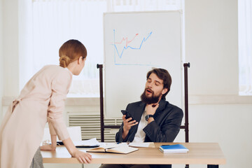 work colleagues office emotions work desk communication